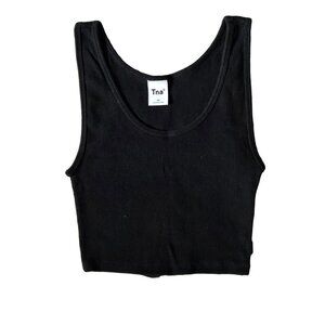 Aritzia TNA Homestretch Black Crop Tank XS